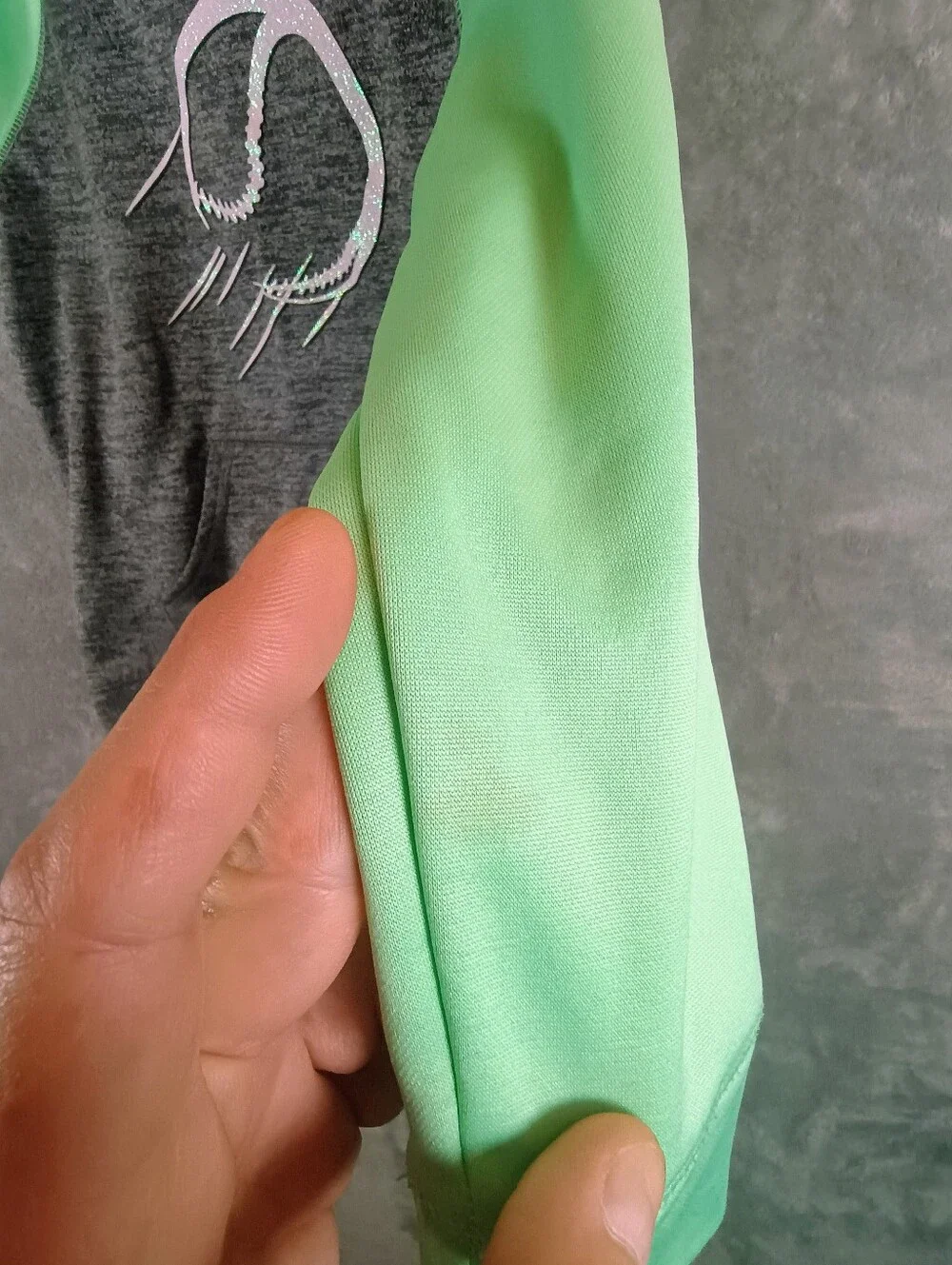 *Stains* Girls Justice Green and Gray Softball Hoodie Size 7